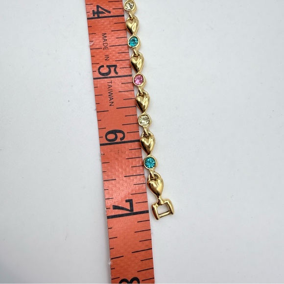Vintage Gold Tone Multi Color Crystal Rhinestone Bracelet - Picture 4 of 5